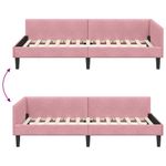 Casa si Gradina - Mobilier - Paturi si accesorii - Paturi - Cadru de pat coltar Roz 80 x 200 cm Catifea si lemn laminat - Infinity.ro
