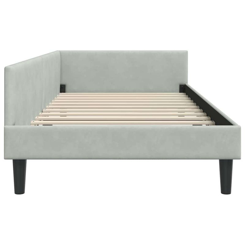 Casa si Gradina - Mobilier - Paturi si accesorii - Paturi - Cadru de pat coltar cu headboard Manual Gri deschis 80 x 200 cm - Infinity.ro