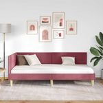 Casa si Gradina - Mobilier - Paturi si accesorii - Paturi - Cadru de pat coltar Altele cu headboard bordo 90 x 190 cm - Infinity.ro