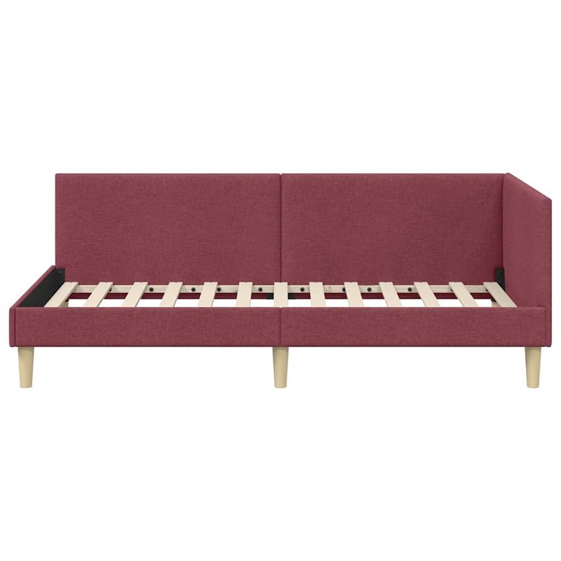 Casa si Gradina - Mobilier - Paturi si accesorii - Paturi - Cadru de pat coltar Altele cu headboard bordo 90 x 190 cm - Infinity.ro