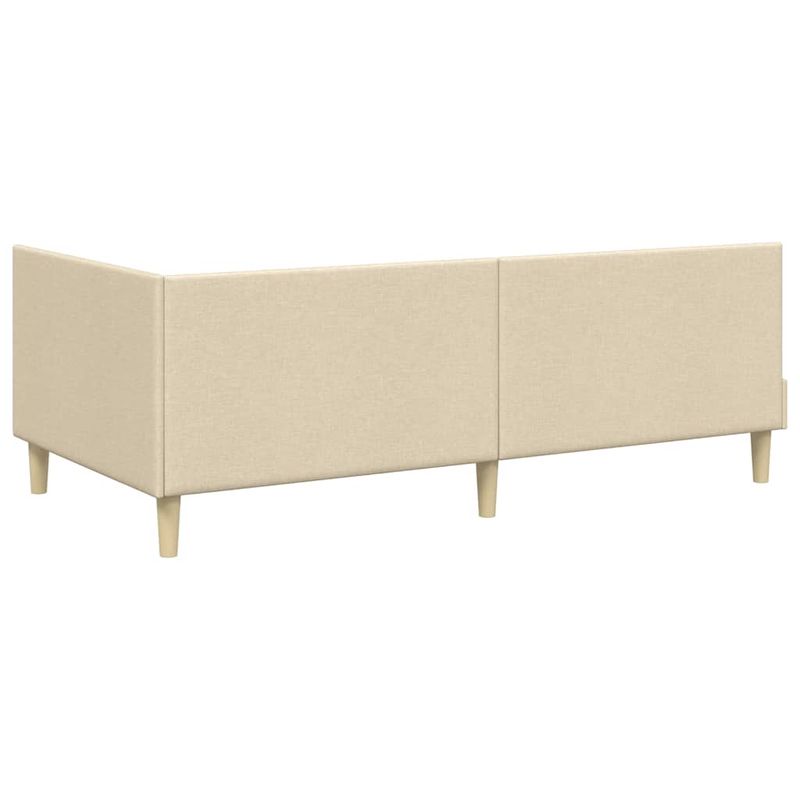 Casa si Gradina - Mobilier - Paturi si accesorii - Paturi - Cadru de pat coltar Crem 80 x 200 cm Tesatura si lemn prelucrat - Infinity.ro
