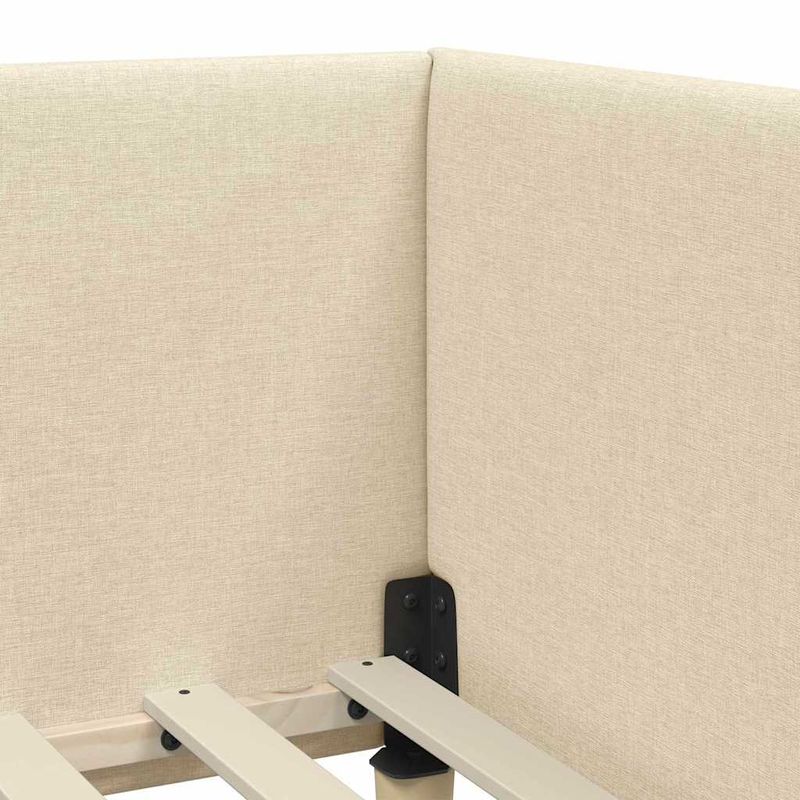 Casa si Gradina - Mobilier - Paturi si accesorii - Paturi - Cadru de pat coltar Crem 80 x 200 cm Tesatura si lemn prelucrat - Infinity.ro