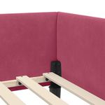 Casa si Gradina - Mobilier - Paturi si accesorii - Paturi - Cadru de pat coltar bordo 100 x 200 cm Catifea si lemn laminat - Infinity.ro