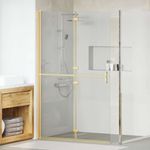 Casa si Gradina - Sanitare - Cazi si cabine de dus - Paravane si usi - Perete de dus Walk-in Altele auriu si transparent 120 x 190 cm - Infinity.ro