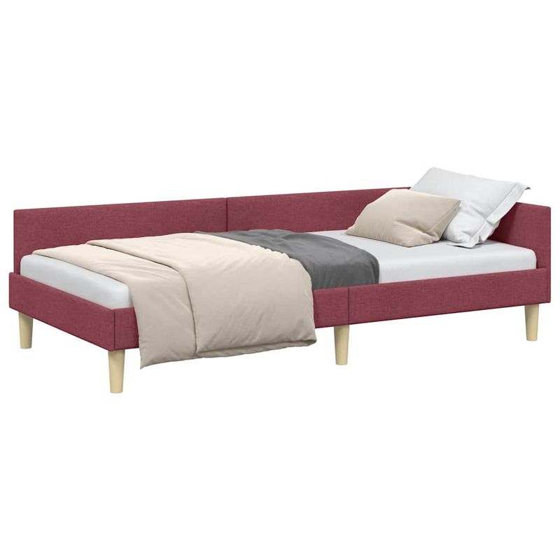 Casa si Gradina - Mobilier - Paturi si accesorii - Paturi - Cadru de pat coltar Altele cu headboard bordo 90 x 190 cm - Infinity.ro
