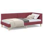 Casa si Gradina - Mobilier - Paturi si accesorii - Paturi - Cadru de pat coltar Altele cu headboard bordo 100 x 200 cm - Infinity.ro