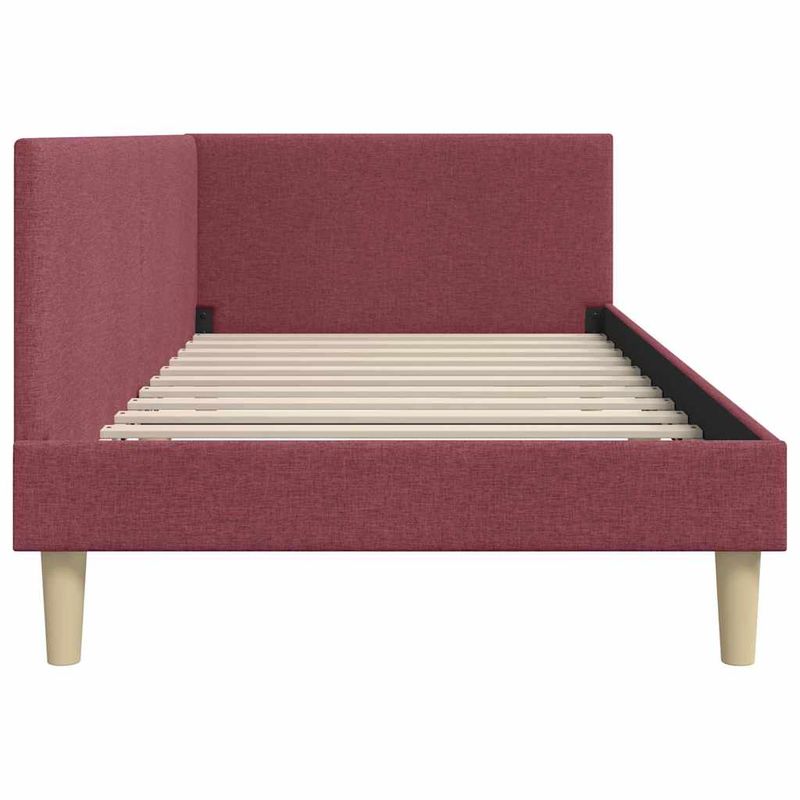 Casa si Gradina - Mobilier - Paturi si accesorii - Paturi - Cadru de pat coltar Altele cu headboard bordo 100 x 200 cm - Infinity.ro