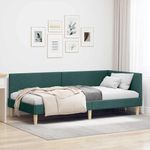 Casa si Gradina - Mobilier - Paturi si accesorii - Paturi - Cadru de pat coltar Altele Manual Verde inchis 90 x 200 cm - Infinity.ro