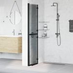 Casa si Gradina - Sanitare - Cazi si cabine de dus - Paravane si usi - Perete de dus Walk-in Negru si transparent inchis 100 x 190 cm - Infinity.ro