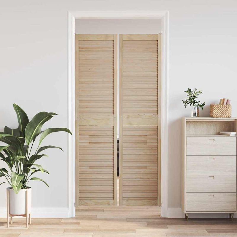 Casa si Gradina - Mobilier - Dulapuri si sifoniere - Dulapuri - Usi de cabinet 2 pcs Maro 201 x 49.5 x 2.1 cm Lemn masiv de pin - Infinity.ro