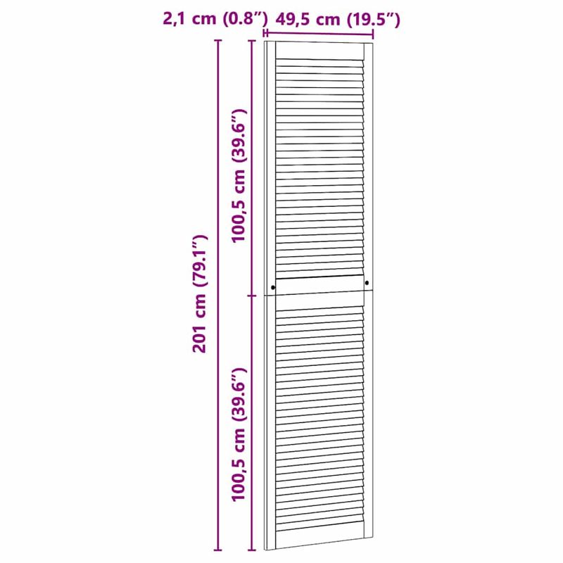 Casa si Gradina - Mobilier - Dulapuri si sifoniere - Dulapuri - Usi de cabinet 2 pcs Maro 201 x 49.5 x 2.1 cm Lemn masiv de pin - Infinity.ro