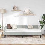 Casa si Gradina - Mobilier - Paturi si accesorii - Paturi - Cadru de pat coltar cu headboard Manual Gri deschis 90 x 190 cm - Infinity.ro