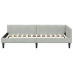 Casa si Gradina - Mobilier - Paturi si accesorii - Paturi - Cadru de pat coltar cu headboard Manual Gri deschis 90 x 190 cm - Infinity.ro