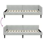 Casa si Gradina - Mobilier - Paturi si accesorii - Paturi - Cadru de pat coltar cu headboard Manual Gri deschis 90 x 190 cm - Infinity.ro