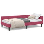 Casa si Gradina - Mobilier - Paturi si accesorii - Paturi - Cadru de pat coltar bordo 90 x 190 cm Catifea si lemn laminat - Infinity.ro