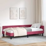 Casa si Gradina - Mobilier - Paturi si accesorii - Paturi - Cadru de pat coltar bordo 90 x 190 cm Catifea si lemn laminat - Infinity.ro
