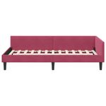 Casa si Gradina - Mobilier - Paturi si accesorii - Paturi - Cadru de pat coltar bordo 90 x 190 cm Catifea si lemn laminat - Infinity.ro