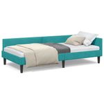 Casa si Gradina - Mobilier - Paturi si accesorii - Paturi - Cadru de pat coltar Turcoaz 90 x 190 cm Catifea si lemn laminat - Infinity.ro