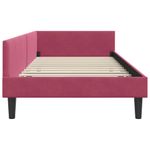 Casa si Gradina - Mobilier - Paturi si accesorii - Paturi - Cadru de pat coltar bordo 90 x 190 cm Catifea si lemn laminat - Infinity.ro