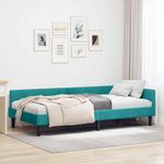 Casa si Gradina - Mobilier - Paturi si accesorii - Paturi - Cadru de pat coltar Turcoaz 90 x 190 cm Catifea si lemn laminat - Infinity.ro