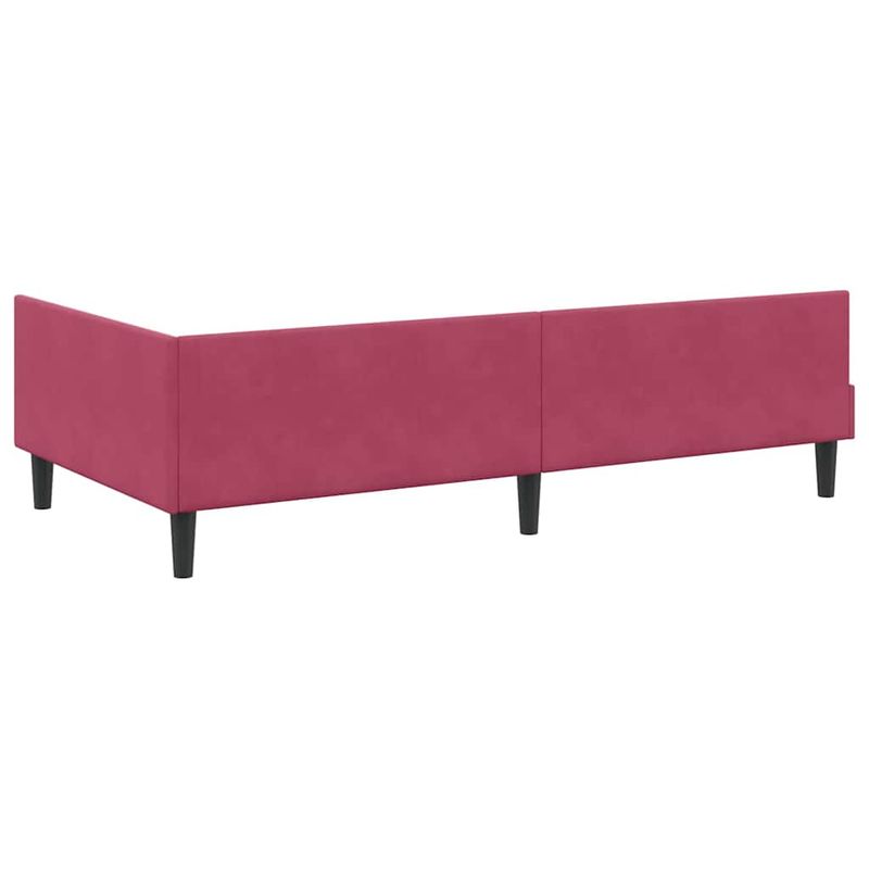 Casa si Gradina - Mobilier - Paturi si accesorii - Paturi - Cadru de pat coltar bordo 90 x 190 cm Catifea si lemn laminat - Infinity.ro