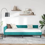Casa si Gradina - Mobilier - Paturi si accesorii - Paturi - Cadru de pat coltar Turcoaz 90 x 190 cm Catifea si lemn laminat - Infinity.ro