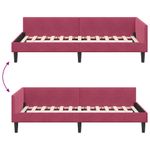 Casa si Gradina - Mobilier - Paturi si accesorii - Paturi - Cadru de pat coltar bordo 90 x 190 cm Catifea si lemn laminat - Infinity.ro