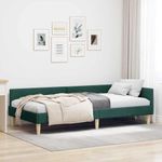 Casa si Gradina - Mobilier - Paturi si accesorii - Paturi - Cadru de pat coltar Altele Manual Verde inchis 90 x 190 cm - Infinity.ro