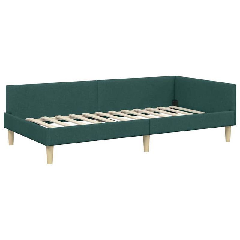 Casa si Gradina - Mobilier - Paturi si accesorii - Paturi - Cadru de pat coltar Altele Manual Verde inchis 90 x 190 cm - Infinity.ro