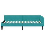 Casa si Gradina - Mobilier - Paturi si accesorii - Paturi - Cadru de pat coltar Turcoaz 90 x 190 cm Catifea si lemn laminat - Infinity.ro