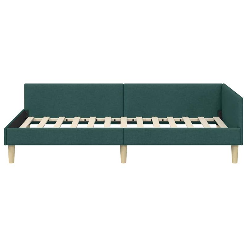 Casa si Gradina - Mobilier - Paturi si accesorii - Paturi - Cadru de pat coltar Altele Manual Verde inchis 90 x 190 cm - Infinity.ro
