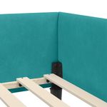Casa si Gradina - Mobilier - Paturi si accesorii - Paturi - Cadru de pat coltar Turcoaz 90 x 190 cm Catifea si lemn laminat - Infinity.ro