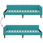 Casa si Gradina - Mobilier - Paturi si accesorii - Paturi - Cadru de pat coltar Turcoaz 90 x 190 cm Catifea si lemn laminat - Infinity.ro