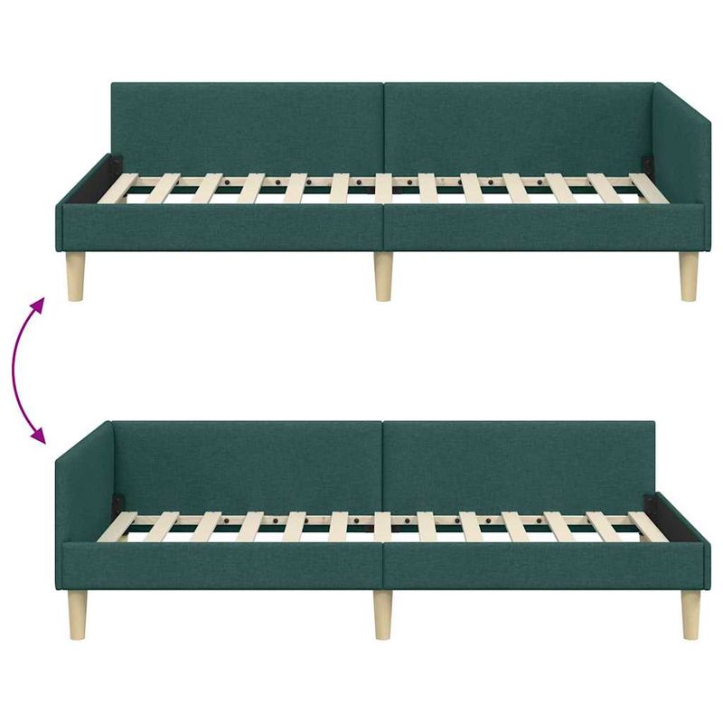 Casa si Gradina - Mobilier - Paturi si accesorii - Paturi - Cadru de pat coltar Altele Manual Verde inchis 90 x 190 cm - Infinity.ro