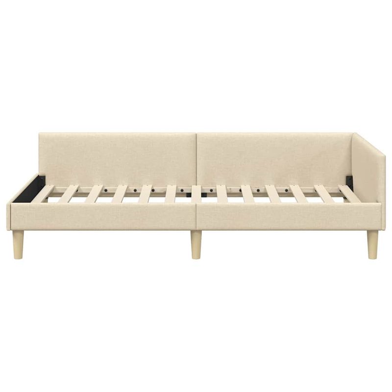 Casa si Gradina - Mobilier - Paturi si accesorii - Paturi - Cadru de pat coltar Altele cu headboard Manual Crem 90 x 200 cm - Infinity.ro