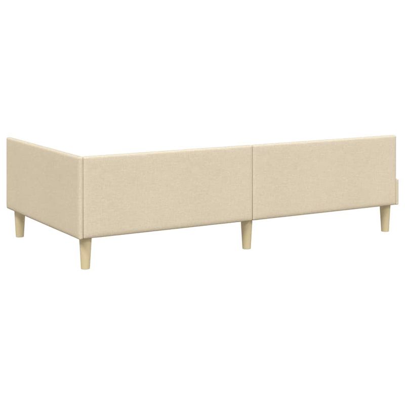 Casa si Gradina - Mobilier - Paturi si accesorii - Paturi - Cadru de pat coltar Altele cu headboard Manual Crem 90 x 200 cm - Infinity.ro