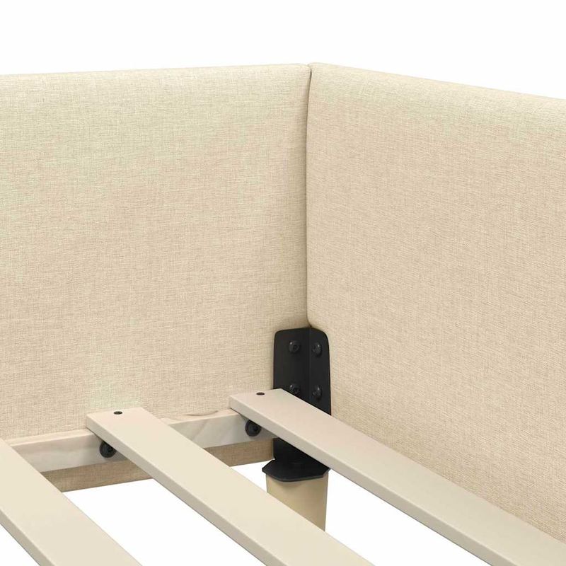 Casa si Gradina - Mobilier - Paturi si accesorii - Paturi - Cadru de pat coltar Altele cu headboard Manual Crem 90 x 200 cm - Infinity.ro