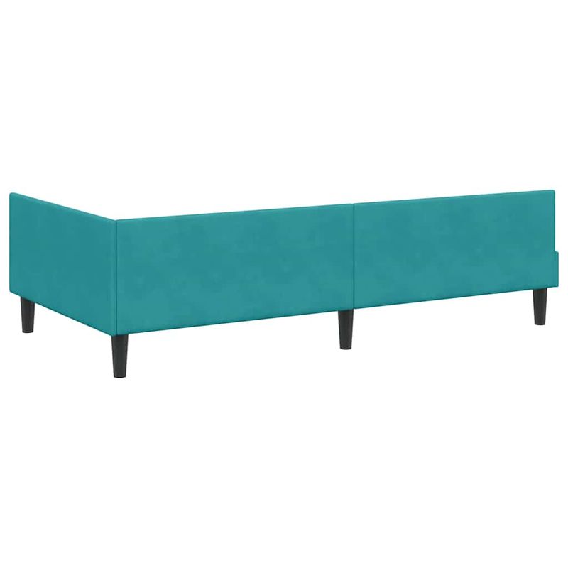 Casa si Gradina - Mobilier - Paturi si accesorii - Paturi - Cadru de pat coltar Turcoaz 80 x 200 cm Catifea si lemn laminat - Infinity.ro
