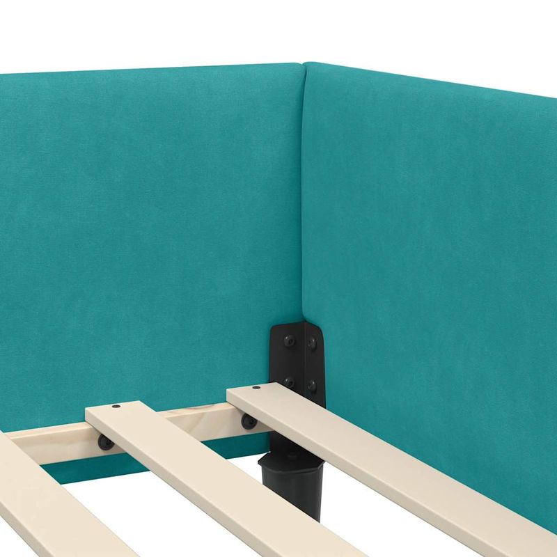 Casa si Gradina - Mobilier - Paturi si accesorii - Paturi - Cadru de pat coltar Turcoaz 80 x 200 cm Catifea si lemn laminat - Infinity.ro