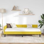 Casa si Gradina - Mobilier - Paturi si accesorii - Paturi - Cadru de pat coltar Galben 90 x 200 cm Catifea si lemn laminat - Infinity.ro