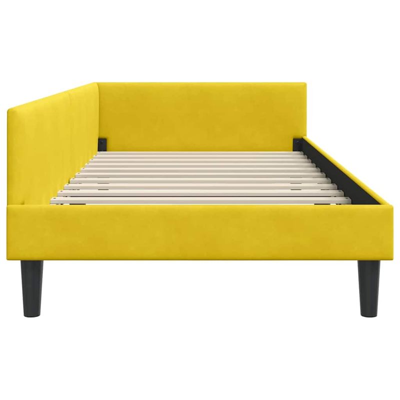 Casa si Gradina - Mobilier - Paturi si accesorii - Paturi - Cadru de pat coltar Galben 90 x 200 cm Catifea si lemn laminat - Infinity.ro