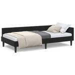 Casa si Gradina - Mobilier - Paturi si accesorii - Paturi - Cadru de pat coltar Negru 100 x 200 cm Catifea si lemn laminat - Infinity.ro