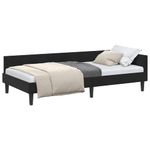 Casa si Gradina - Mobilier - Paturi si accesorii - Paturi - Cadru de pat coltar Negru 100 x 200 cm Catifea si lemn laminat - Infinity.ro