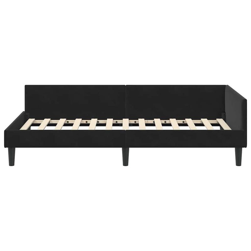 Casa si Gradina - Mobilier - Paturi si accesorii - Paturi - Cadru de pat coltar Negru 100 x 200 cm Catifea si lemn laminat - Infinity.ro