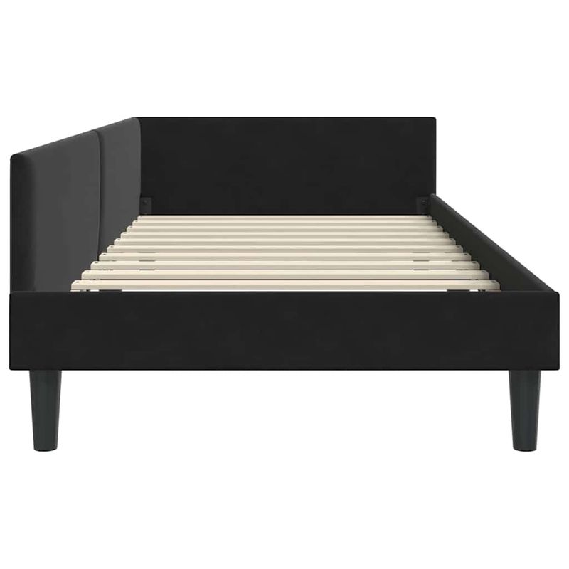 Casa si Gradina - Mobilier - Paturi si accesorii - Paturi - Cadru de pat coltar Negru 100 x 200 cm Catifea si lemn laminat - Infinity.ro