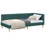 Casa si Gradina - Mobilier - Paturi si accesorii - Paturi - Cadru de pat coltar Altele Manual Verde inchis 80 x 200 cm - Infinity.ro
