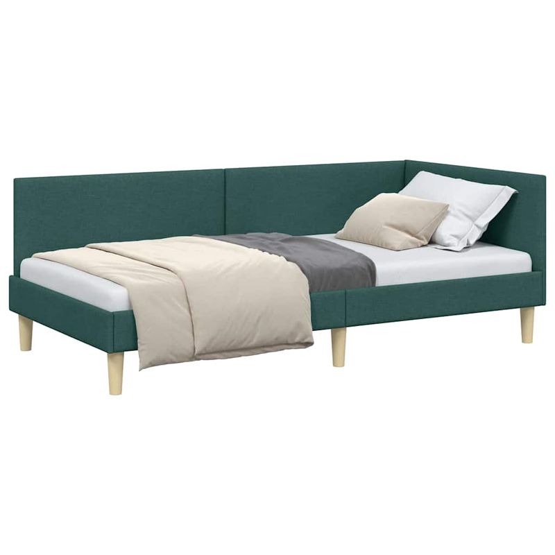 Casa si Gradina - Mobilier - Paturi si accesorii - Paturi - Cadru de pat coltar Altele Manual Verde inchis 80 x 200 cm - Infinity.ro
