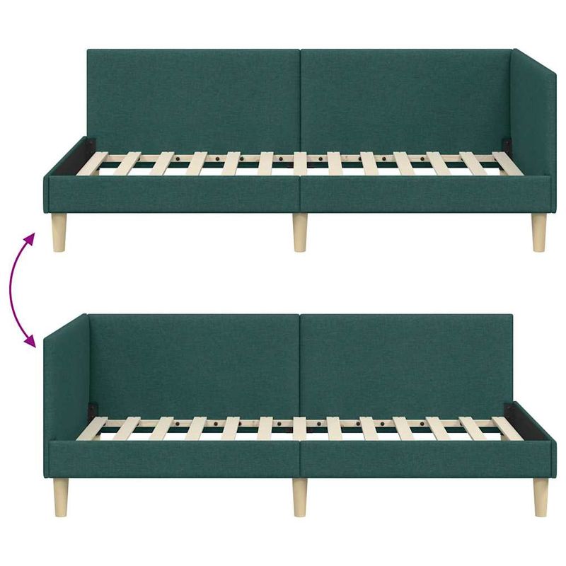 Casa si Gradina - Mobilier - Paturi si accesorii - Paturi - Cadru de pat coltar Altele Manual Verde inchis 80 x 200 cm - Infinity.ro