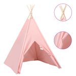 Jucarii, Copii si Bebe - Jucarii si jocuri - Jucarii de exterior - Spatii de joaca si accesorii - Cort de copii teepee cu geanta, roz, 120x120x150 cm, piersica - Infinity.ro