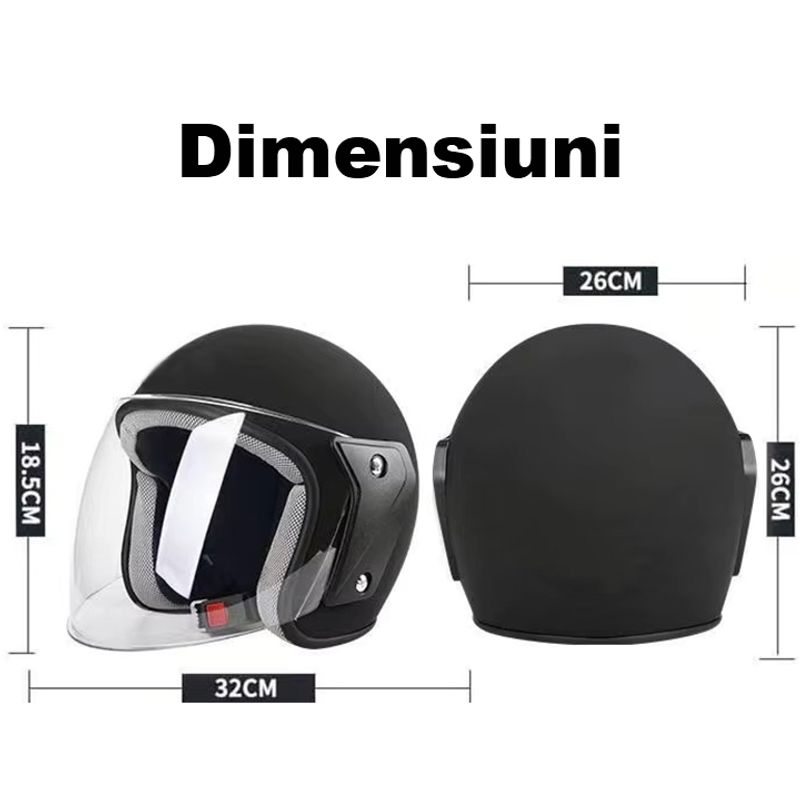 Auto si Moto - Moto - Echipamente protectie moto - Casti moto - Casca moto/scuter unisex, cu vizor, marime universala 56-62cm, FIXATO, neagra - Infinity.ro